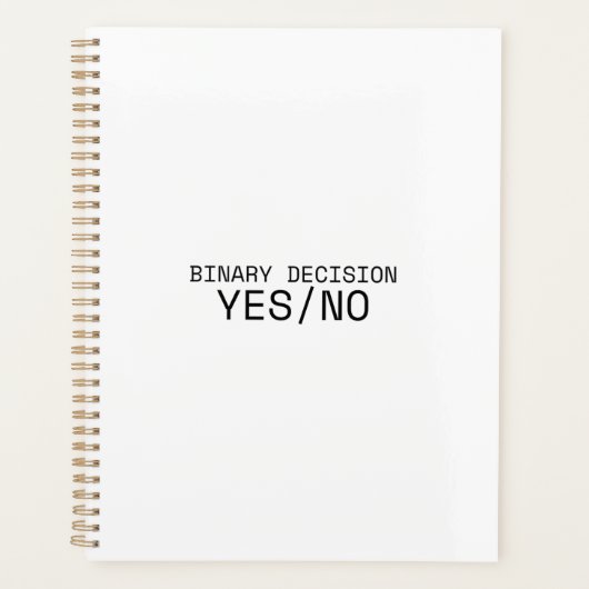 Binary Decision Yes No 2026 Minimalist Daily Plann (Devant)