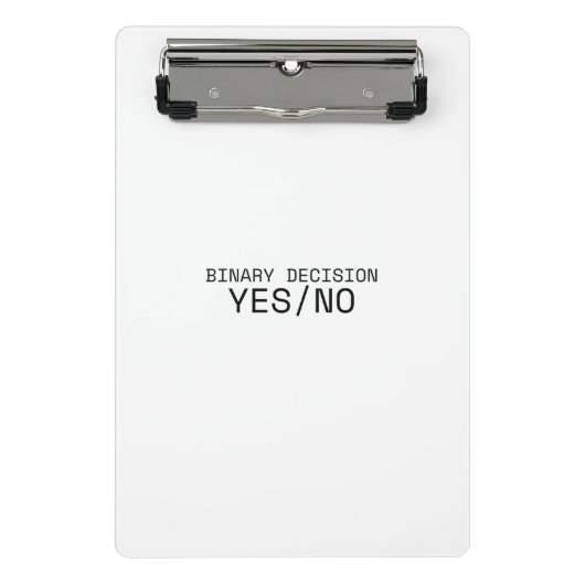 Binary Decision Yes No Minimalist Industrial Mini Klembord (Voorkant)