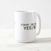 Binary Decision Yes No Minimalist Large Coffee Mug Koffiemok (Voorkant rechts)