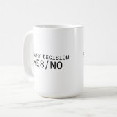 Binary Decision Yes No Minimalist Large Coffee Mug Koffiemok (Voorkant links)
