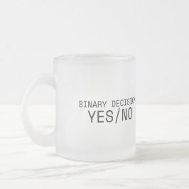 Binary Decision Yes No Minimalist Typewriter Matglas Koffiemok