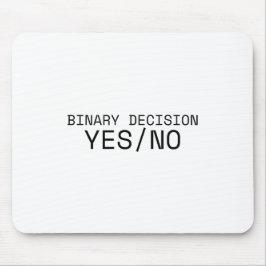 Binary Decision Yes No Minimalist Typewriter Muismat