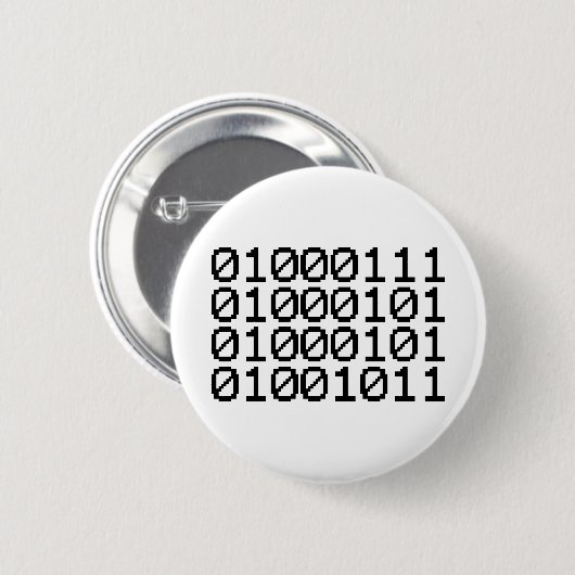 BINARY GEEK RONDE BUTTON 5,7 CM (Voorkant /achterkant)