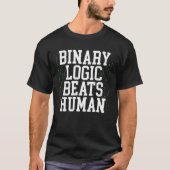 Binary Logic Beats Human Backprint AI T-shirt (Voorkant)