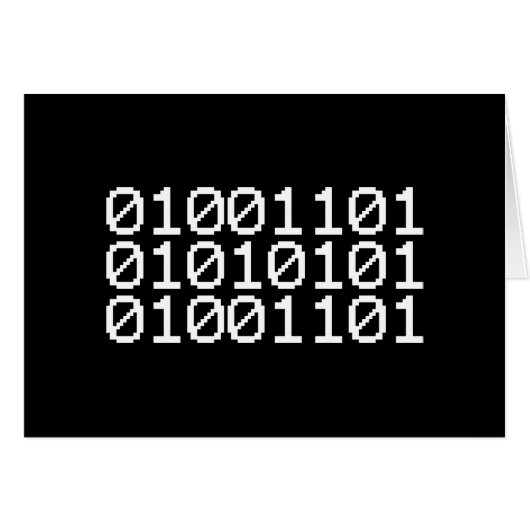 BINARY MUM GREETING CARD (Devant horizontal)