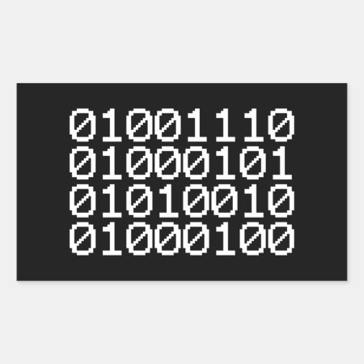 BINARY NERD RECTANGULAR STICKER (Voorkant)