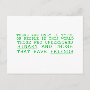 Binary vs. Friends Briefkaart