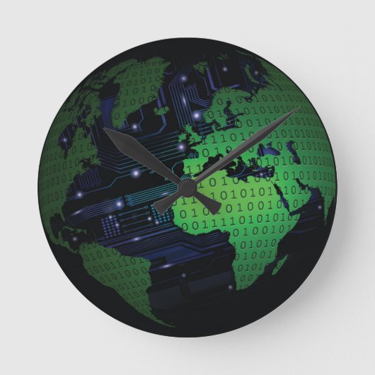 Binary World Earth Globe Horloge Mondiale (Recto)