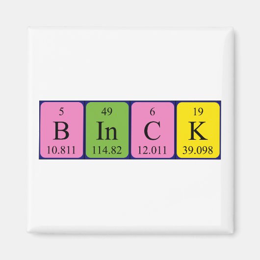 Binck periodieke tabelnaam magneet (Voorkant)
