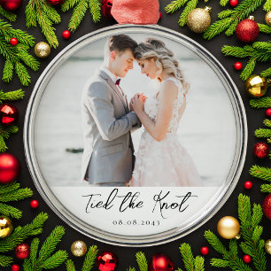 Bind de knoop Bruiloft Mijlpaal Foto Keepsake Metalen Ornament