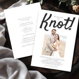 Bind de knoop / hielpen moderne bruiloft receptie kaart