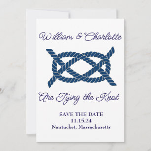 Bind de Nautische Knoop Save the Date Kaart