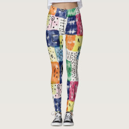 Bind kleurelementen met eenvoudige geometrische vo leggings