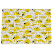 Bind op een blote grote tas met cadeau - gele acht groot cadeauzakje (Voorkant)