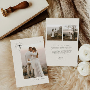 Bind The Knot Elopement Minimale foto aankondiging