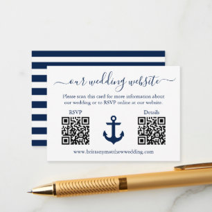 Bindblauwe ankerband 2 QR RSVP - Gegevens Informatiekaartje