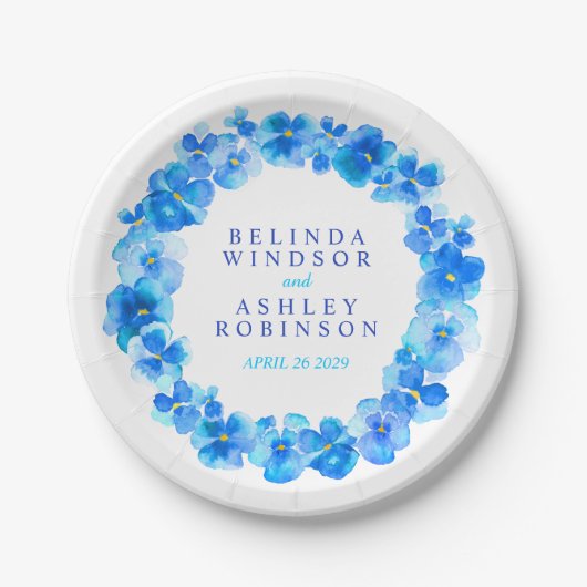 Bindblauwe waterverf met aangepast papieren bord (Voorkant)