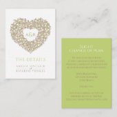 Binddetails tulp bouquet monogram groen bruin informatiekaartje (Voorkant / Achterkant)