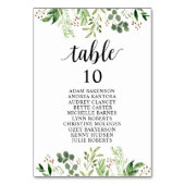 Binddiner, Greenery Guests Seating Chart Kaart (Achterkant)