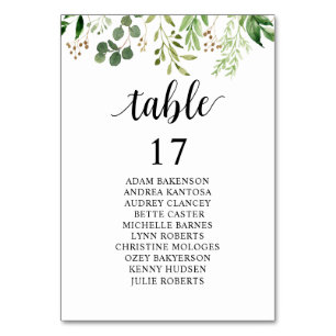 Binddiner, Greenery Guests Seating Chart Kaart