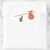 Bindel & bonen ovale sticker (Tas)