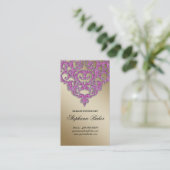 Bindemmer Damask Gold Sparkle Pink V Visitekaartje (Staand voorkant)