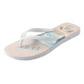 Bindende bride FlipFlops | Modern monogram strand Teenslippers (Schuin)