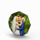 Bindende bruid en bruinfoto Octagonal Fotoblokken (Rechts)