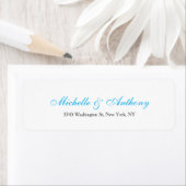 Bindende Elegant Script Creative Sky Blue White Etiket (Insitu)