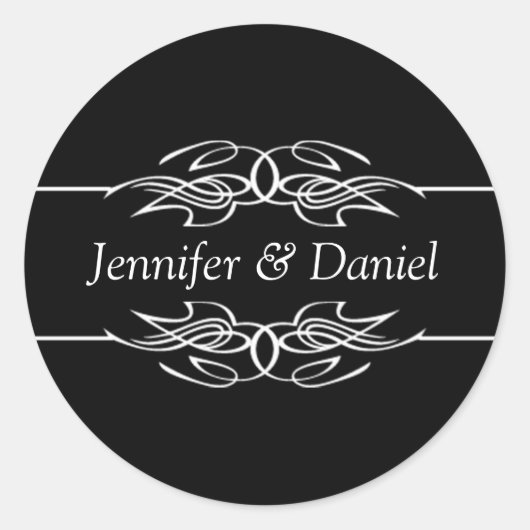 Bindende envelop voor zegels, bruid en bruin ronde sticker (Voorkant)