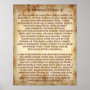 Bindende gebeden voor breukstrepen. poster