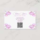 Bindende orchidee-bloemmonogram QR-code Visitekaartje (Achterkant)