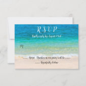 Bindende RSVP-gradiënt Blauwe Groene Zee Kaarten RSVP Kaartje (Voorkant)