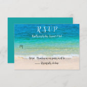 Bindende RSVP-gradiënt Blauwe Groene Zee Kaarten RSVP Kaartje (Voorkant / Achterkant)