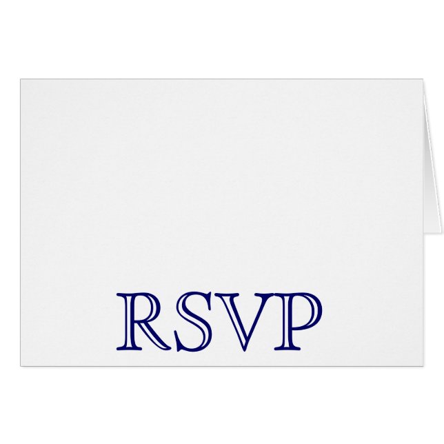 Bindende RSVP-kaarten Navy Blue en White (Voorkant Horizontaal)