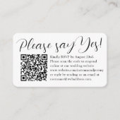 Bindende RSVP QR-code & fotoscript Zeg ja Informatiekaartje (Voorkant)