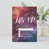 Bindende RSVP Reply Galaxy Nebula Constellations (Staand voorkant)