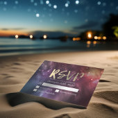 Bindende RSVP Reply Galaxy Nebula Constellations Kaartje