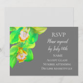 Bindende RSVP waterverf van eenvoudige bloemorchid Kaart (Voorkant / Achterkant)