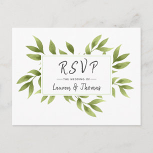 Bindende RSVP Waterverf Willow Wreath Antwoord Uitnodiging Briefkaart