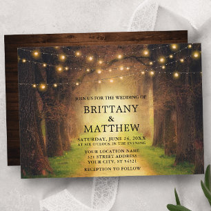 Bindende Rustic Forest Path Wood String Lights Kaart