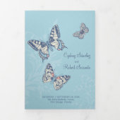 Bindende tinten van blauwe vlinders drieluik uitnodiging (Cover)