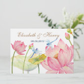 Bindende uitnodiging Roze Lotus & Blue Dragon vlie (Staand voorkant)