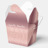 Bindende voettekst Roos Blush Sparkle Text Name Bedankdoosjes (Geopend)