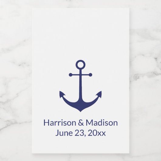 Bindende zeemansjager blauw-witte elegant voedselcontainer etiket (Enkel label)