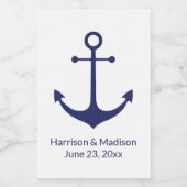 Bindende zeemansjager blauw-witte elegant voedselcontainer etiket (Enkel label)