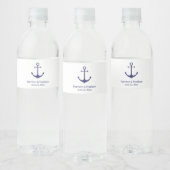 Bindende zeemansjager blauw-witte elegant waterfles etiket (Flessen)