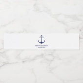 Bindende zeemansjager blauw-witte elegant waterfles etiket (Enkel label)