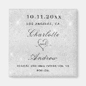 Bindende zilverglitterstof elegant behalve datum magneet (Voorkant)