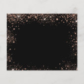 Bindende zwarte roos goudglitter budget spaardatum flyer (Achterkant)